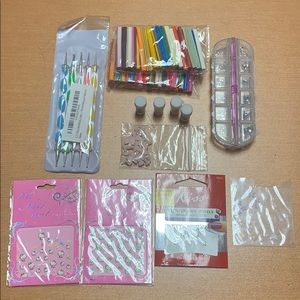 Assortment of nail art tools